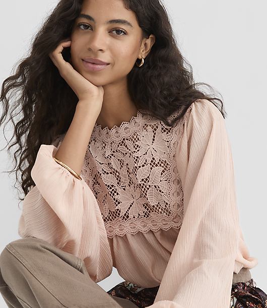 Floral Lace Yoke Top