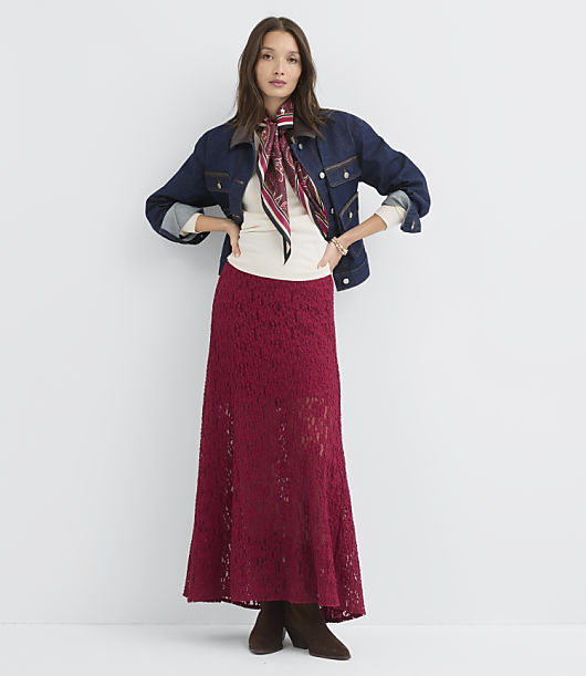 Stretch Lace Maxi Skirt
