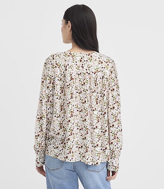 Floral Shirred Yoke Blouse