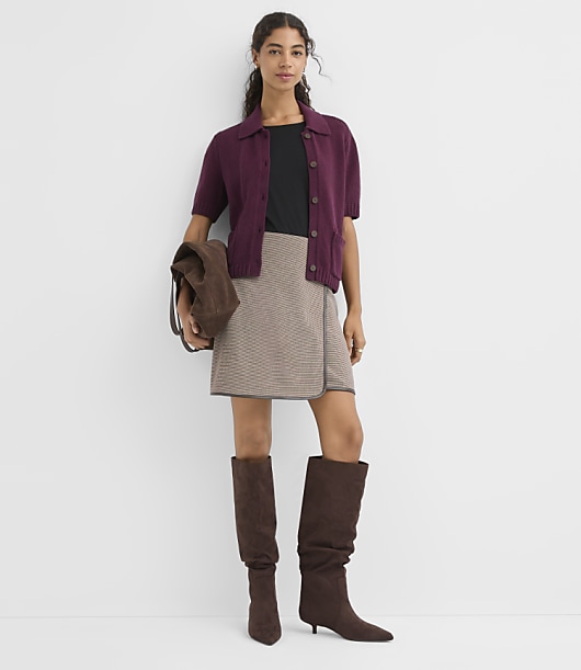 Petite Relaxed Short Sleeve Pocket Cardigan