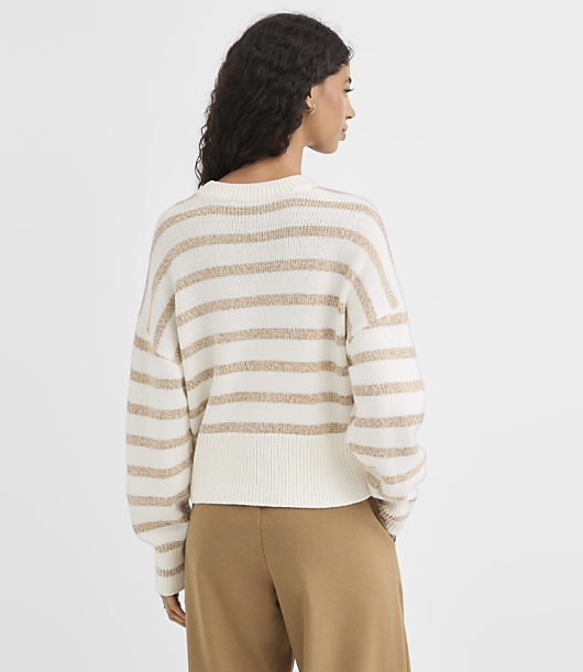 Petite Striped Ribtrim Dolman Sweater