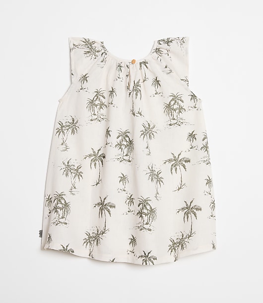 LOFT x Mon Coeur Linen Palm Tree Dress