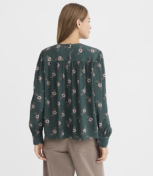 Floral Shirred Yoke Blouse