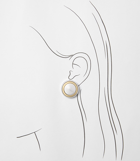 Mixed Metal Circle Statement Stud Earrings
