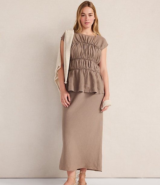Haven Well Within Linen Shirred Sleeveless Top