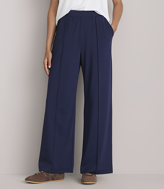 Lou & Grey Luvstretch Pintucked Wide Leg Pants