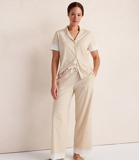 Haven Well Within Organic Cotton Jersey Ikat Foulard Pajama Top