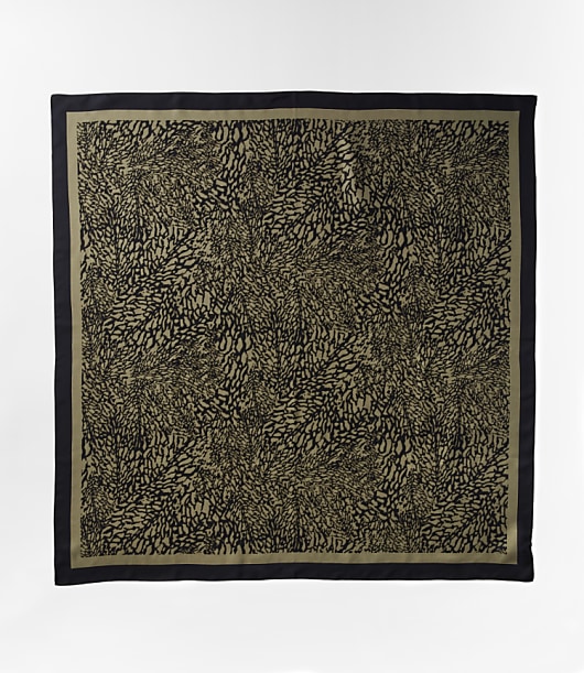 LOFT Versa Leafed Silk Square Scarf - Valiant Green