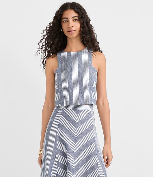 Striped Linen Cotton Shell