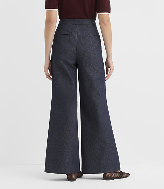 Petite Clean Wide Leg Pants Refined Denim