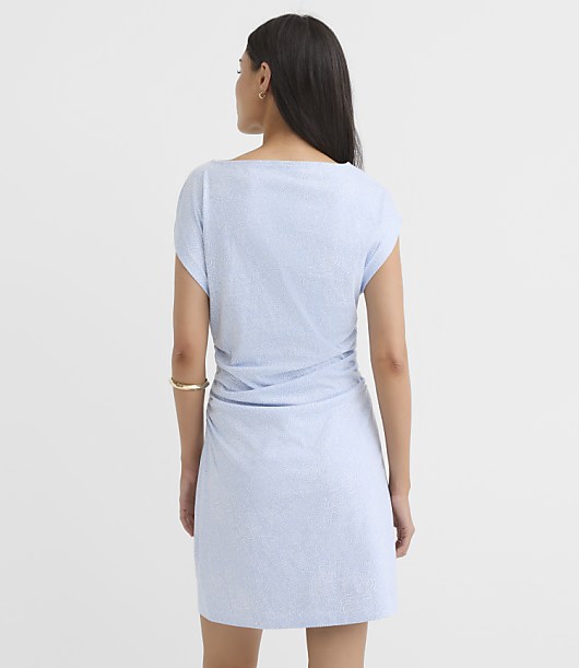 Swirl Ruched Wedge Mini Tee Dress