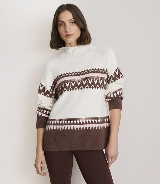 Petite Lou & Grey Fair Isle Mock Neck Sweater