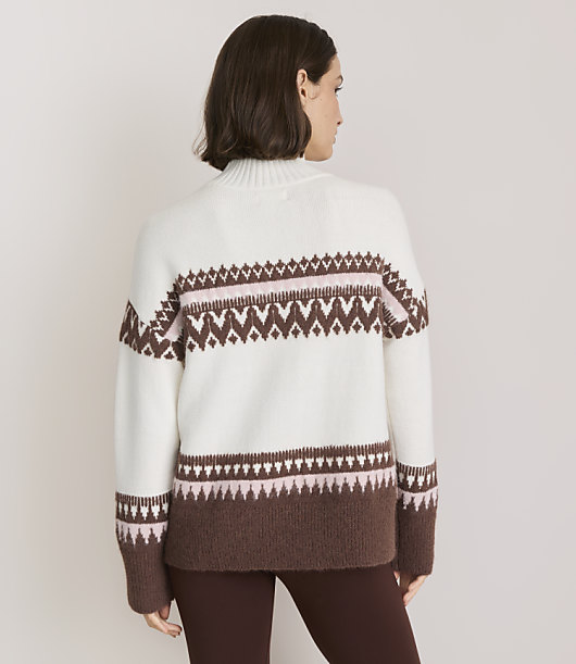 Petite Lou & Grey Fair Isle Mock Neck Sweater