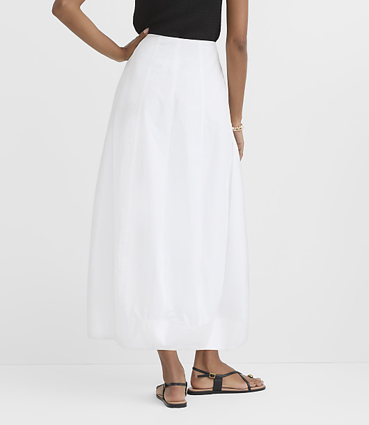 Petite Seamed Poplin Midi Pocket Skirt