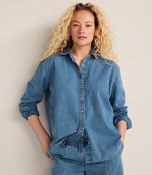 Loft Haven Well Within The Daily Shirt in Organic Cotton Denim