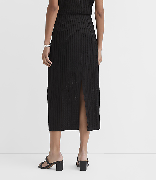 Petite Ribbed Column Midi Skirt