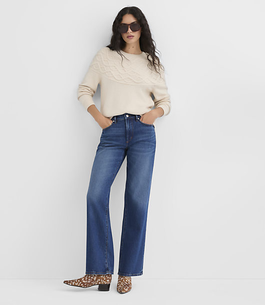 Cable Yoke Sweater - Quiet Beige