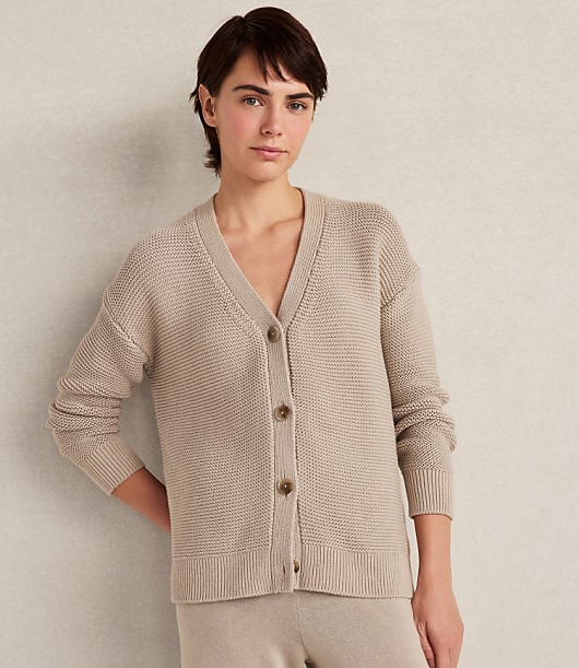 Loft Haven Well Within Organic Cotton Link Stitch Cardigan