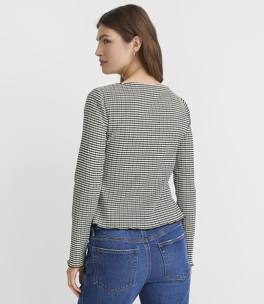Striped Smocked Ruffle Top