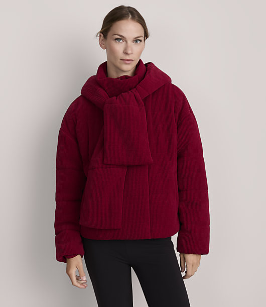 Lou & Grey Brushed Ribbed Scarf Puffer Jacket