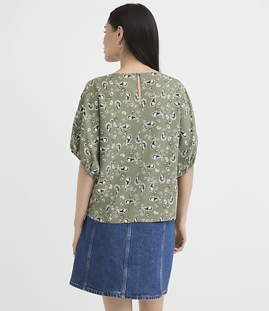 Bandana Print Cinched Dolman Top