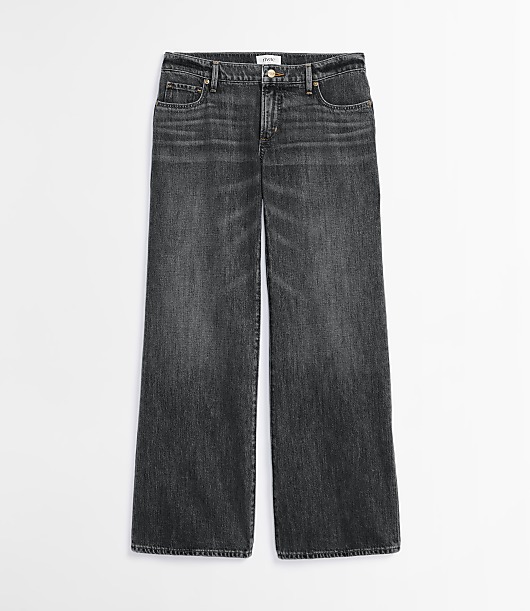 Rivete Curvy Low Rise Wide Leg Jeans in Lune Wash