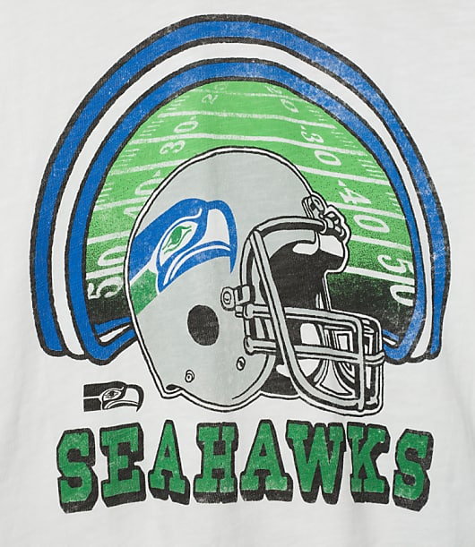 Junk Food Seattle Seahawks Game Time Mock Neck Crop Tee