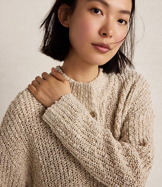 Haven Well Within Cotton Boucle Shaker Stitch Cardigan