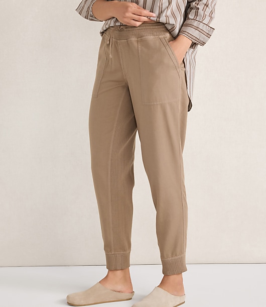 Haven Well Within The Effortless Twill Jogger in Organic Cotton - Carbon Smudge