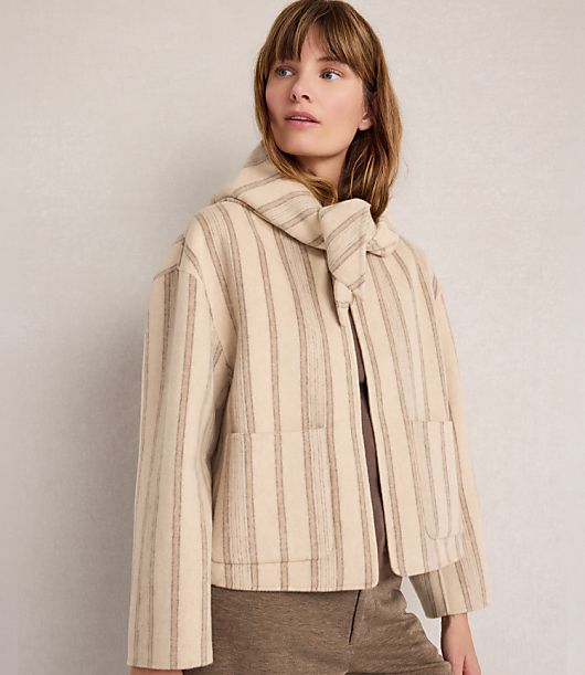 Haven Well Within Wool Blend Midi Coat with Removable Scarf