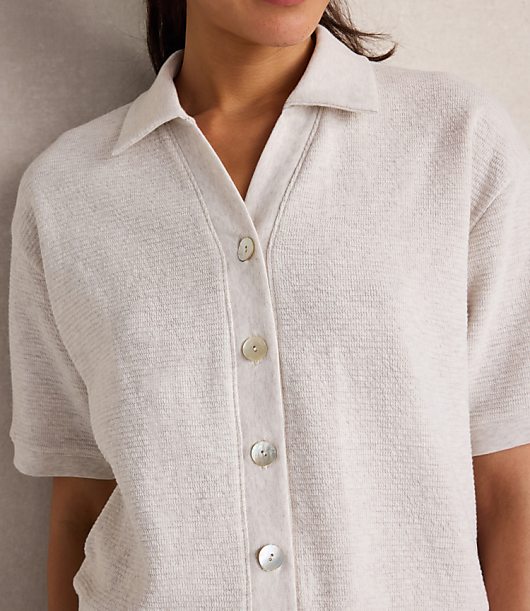 Haven Well Within Ottoman Rib Button Front Top
