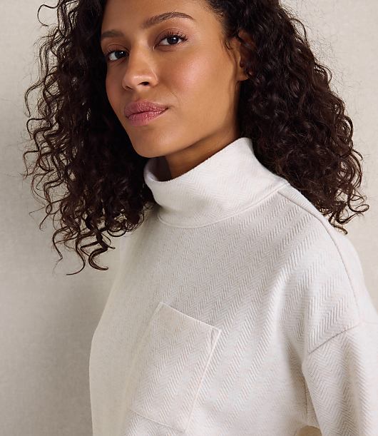 Haven Well Within Herringbone Mockneck Top