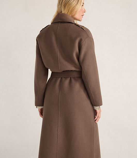 Haven Well Within Wool Blend Midi Coat with Removable Scarf