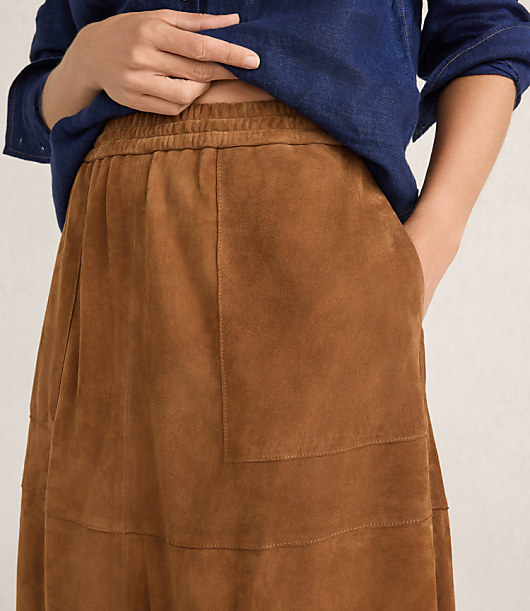 Haven Well Within Suede Patch Pocket Midi Skirt