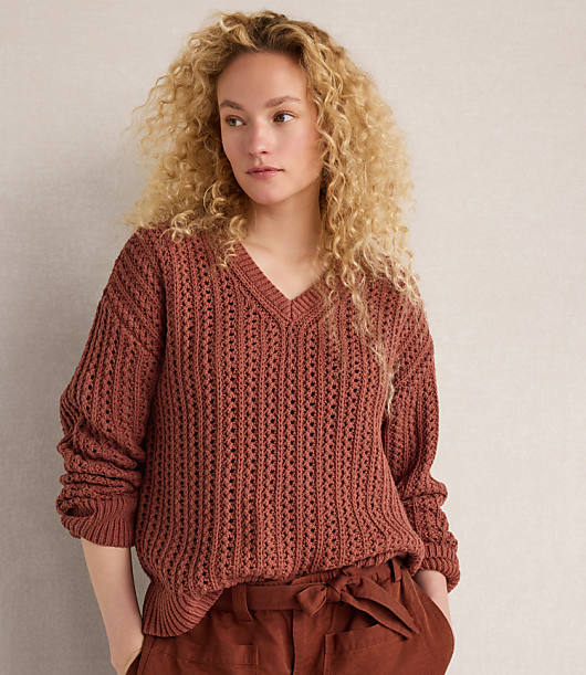 Haven Well Within Textured Cotton Blend V-Neck Sweater