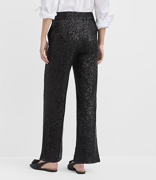 Curvy Relaxed Straight Pants in Sequin
