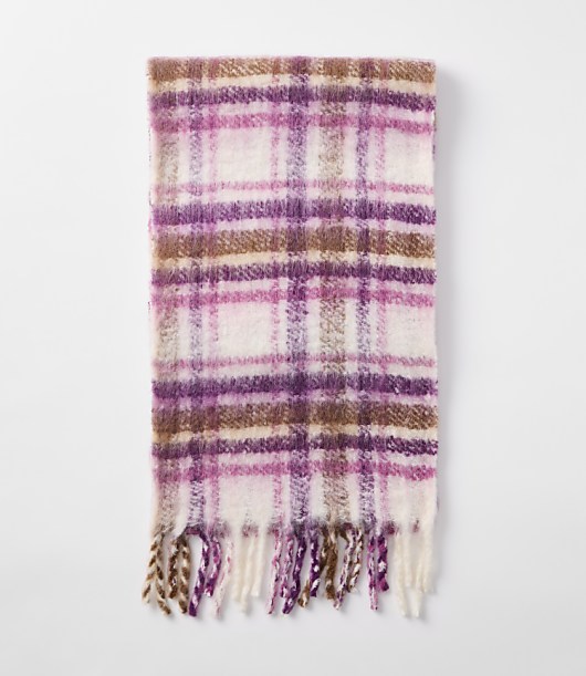 Fluffy Plaid Scarf