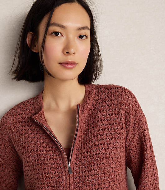 Haven Well Within Organic Cotton Linen Open Stitch Cardigan