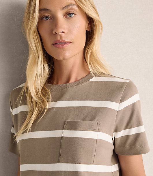 Haven Well Within Organic Cotton Interlock Striped Short Sleeve Dress