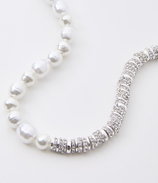 Pearlized Sparkle Statement Necklace