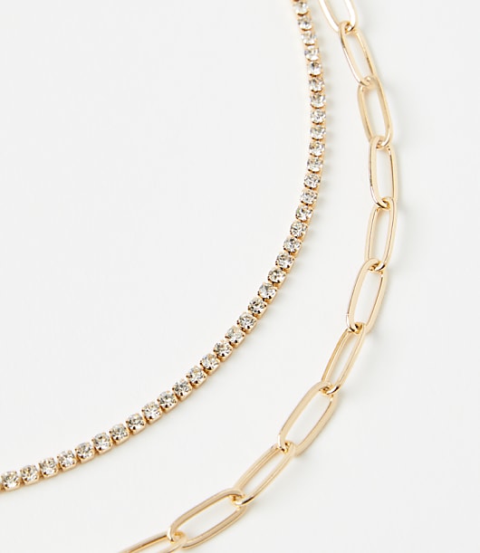 Chain Link Layered Tennis Necklace