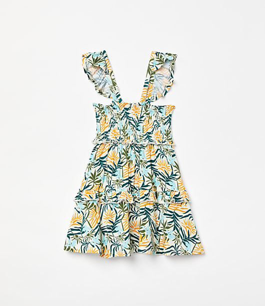 Posh Peanut X LOFT Sunset Smocked Babydoll Dress
