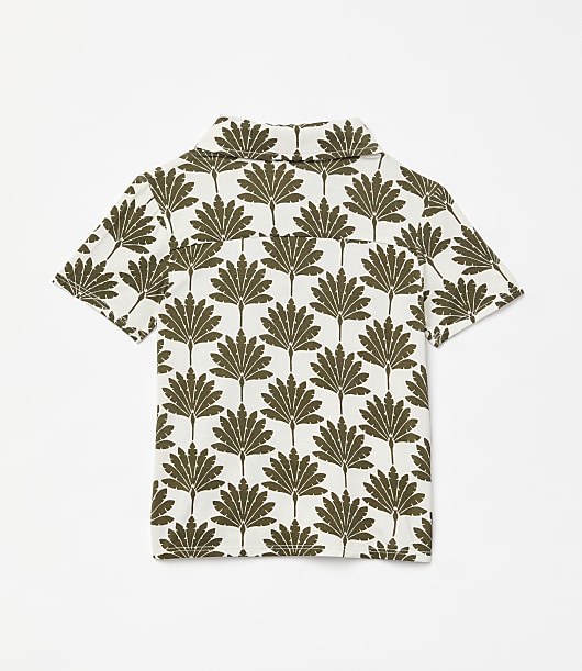 Posh Peanut X LOFT Palm Short Sleeve Collared Henley Top