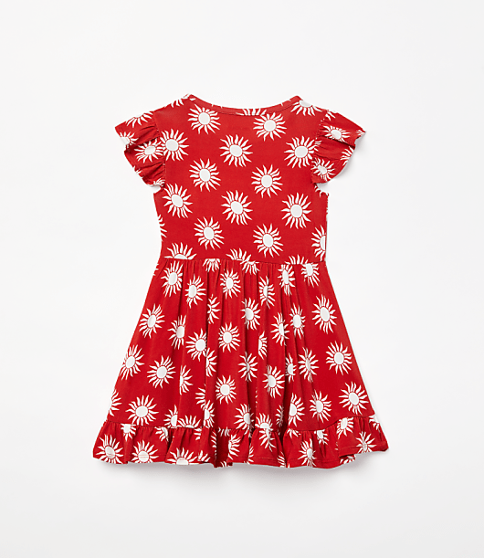 Posh Peanut X LOFT Sunny Cap Sleeve Ruffled Twirl Dress