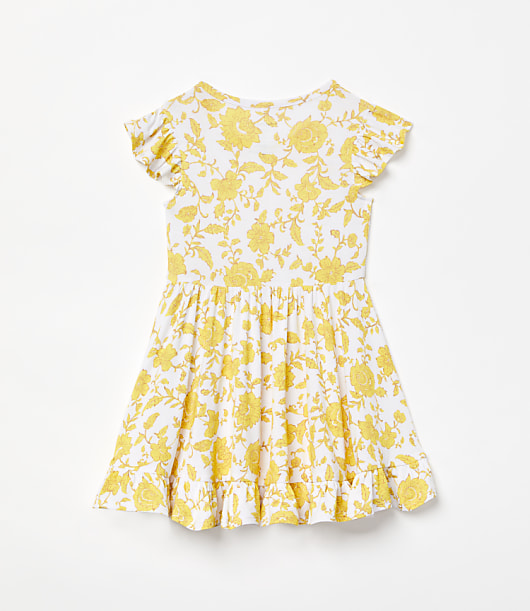 Posh Peanut X LOFT Floral Cap Sleeve Ruffled Twirl Dress