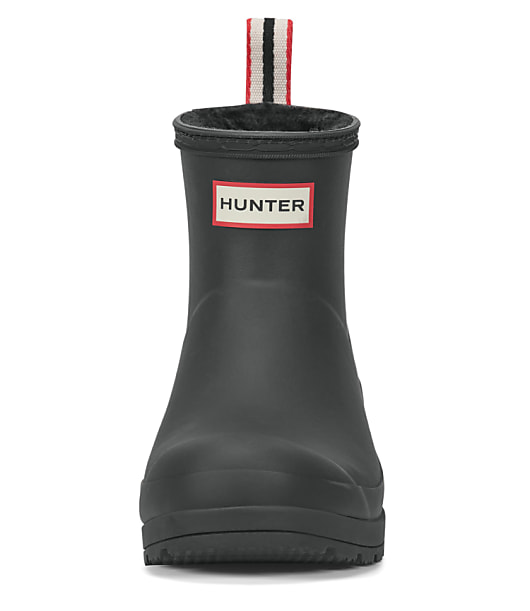 Hunter Play Insulated Vegan Shearling Short Rain Boots - Black