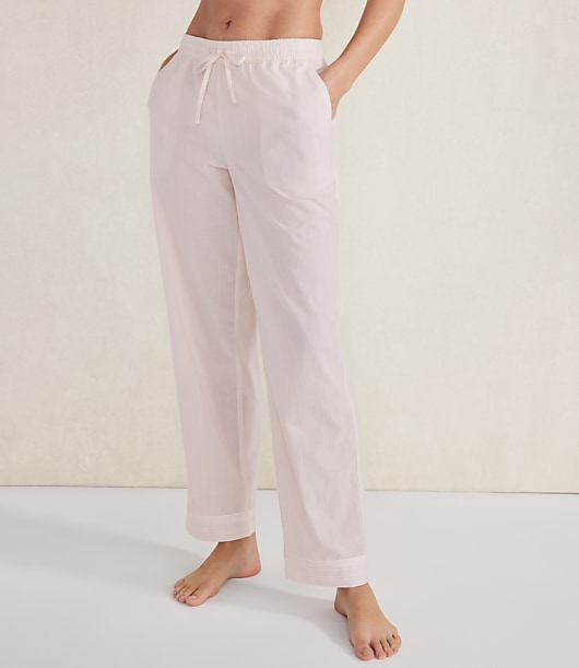 Loft Haven Well Within Organic Cotton Poplin Striped Pajama Pants