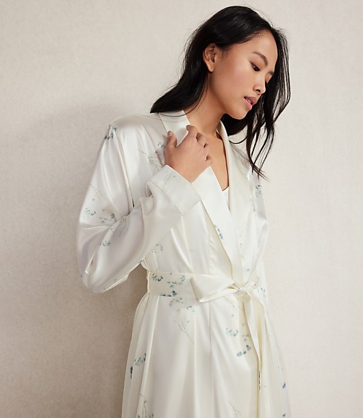 Haven Well Within Washable Silk Delicate Floral Robe