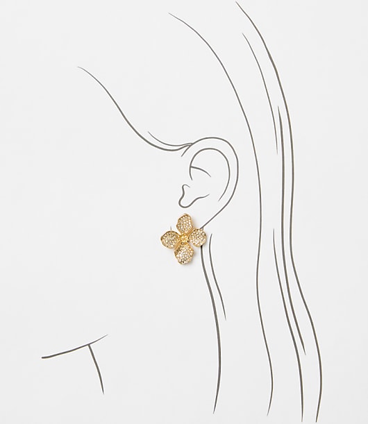 Floral Pave Oversized Stud Earrings