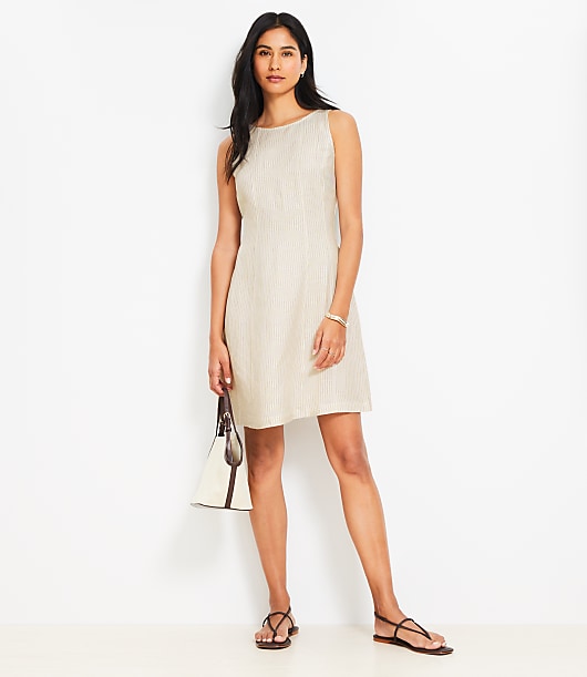 loft linen dress Beach Beaded Ruched Cotton Maxi Size 16 Neutral Combo Women's Onseam pockets Clothing The Loft Sundresses Lemon